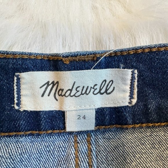 Madewell Skirt Denim Jean Mini Stretch Raw Step-Hem Edition Preppy Sz 24 #J2735 - Picture 2 of 13